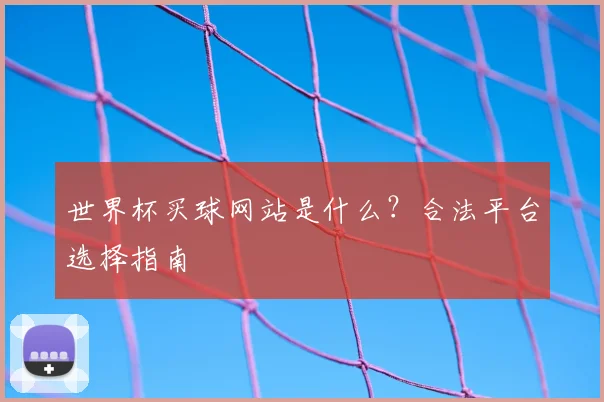 世界杯买球网站是什么？合法平台选择指南